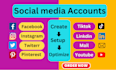 create all business social media accounts,set up and optimize SEO friendly