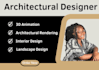 do interior and exterior architecture rendering and 3d model