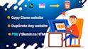copy clone website in HTML, CSS, javascript, and bootstrap