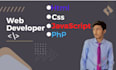create website design  with HTML, CSS, javascript and PHP