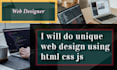build professional modern web design using HTML CSS and js