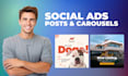 design creative carousel post and social posts for insta fb linkedin twitter
