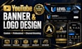 design a professional youtube banner and logo