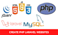 create website in html css js jquery bootstrap PHP laravel