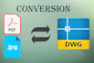convert PDF, jpg or sketch drawing to autocad dwg