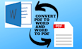 professionally turn any file conversion pdf,HTML, word,excel
