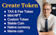 create meme coin token smart contract with launch bundle script bsc solana