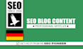 be your SEO content writer and do blog writing in german