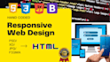 create responsive web design with HTML CSS and javascript