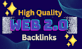 manually create 75 web 2 0 backlinks to high quality websites