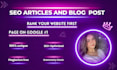 do SEO article writing, blog post writing and content writing
