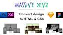 convert PSD, figma, sketch design to responsive HTML CSS