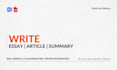 write essays, articles and summary