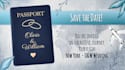 create destination wedding announcement video with passport style