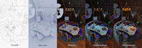 create 3d low poly room, environment, scene in blender