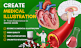 create custom medical sciences illustration and animation