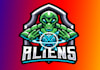 design aliens mascot logo with my creative thinking