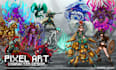 create video game pixel art character sprite sheet