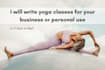 write yoga classes for business and personal use