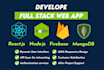 develop web app with react js, node js, firebase, mongodb
