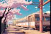 create anime background, visual novel, game art, 2d