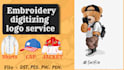 creat jacket,cap,t shirt embroidery digitizing logo