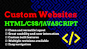 create a custom website in HTML CSS and javascript
