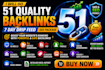 do 51 quality backlinks 7 day drip feed SEO package