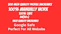 300 manual build high authority dofollow profile backlinks, SEO link building