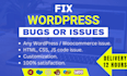 expertly fix HTML, CSS, jquery, elementor, woocommerce, divi and wp bakery issue