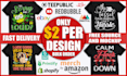 do custom trendy bulk t shirt design for merch by amazon