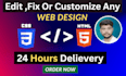 fix  HTML CSS bootstrap and responsive layout issues in a day