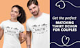 design customized matching couple tshirts and hoodies