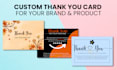 design product insert card, package insert card and  thank you card for amazon