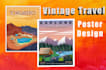 design vintage travel poster illustration and retro poster