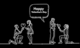 create a romantic valentines day line art animation