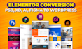 convert sketch, PSD, xd, figma to wordpress using elementor or elementor pro