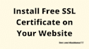 set up free SSL on your website