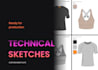 do professional sketches for tech pack