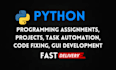 do python coding, scripting, task automation and bug fixing