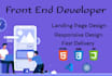 create your landing page with HTML, CSS, js and react
