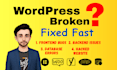 fix wordpress frontend, backend and database bugs fast