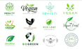 design a modern vegetarian logo with unique concepts