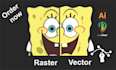 manually vector trace logo, convert raster to vector in ai, svg, eps