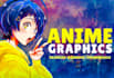 design the perfect anime design that you need header,banner