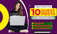 publish 10 guest post SEO backlinks high authority link building