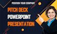 create a business presentation and investor pitch deck