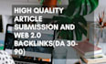 create article submission and web 2 0 backlinks