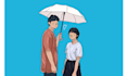 draw couple portrait with simple hand drawing illustration