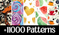 give you more than 11000 patterns for textile, fabric prints, ready to print